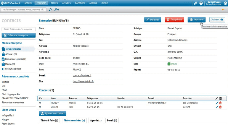 Avis GRC Contact